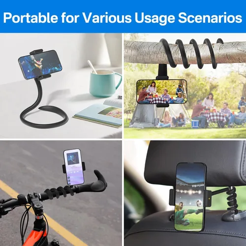 Miniatura 7 de Soporte universal para micrófono para soporte de micrófono, se adapta a la mayoría de teléfonos inteligentes de 3.5 a 7.5 pulgadas, soporte flexible