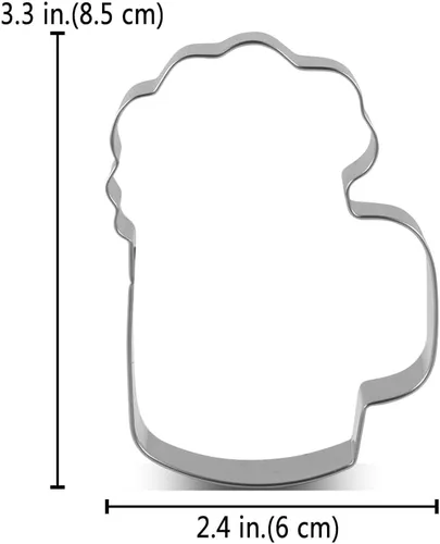 Miniatura 3 de LILIAO Cortador de galletas para taza de cerveza, 2.5 pulgadas de ancho x 3.4 pulgadas de alto x 1 pulgada de profundidad, acero inoxidable