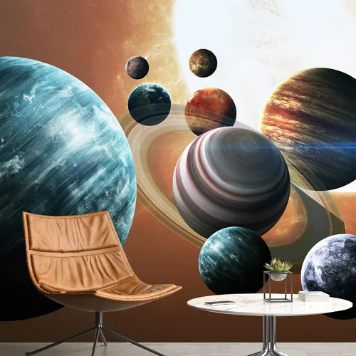Miniatura 47 de NWT Calcomanía removible para pared, diseño de nube galáctica, estrella, nebulosa, fantasía, ciencia ficción, astronomía y arte espacial, arte