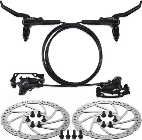 TOBWOLF 1 Par de Juego de Frenos de Disco MTB, Kit de Frenos de Disco Hidráulico con Rotores de 160mm, Palancas de Calibración de Presión de Aceite