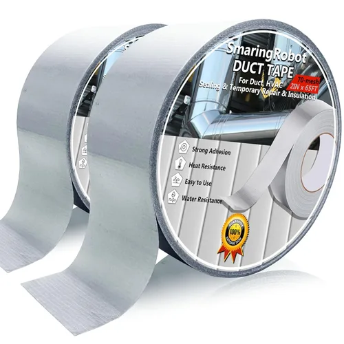 Paquete de 2 cintas adhesivas para conductos de uso pesado, impermeables, resistentes al calor, cinta adhesiva de embalaje con adhesivo fuerte para