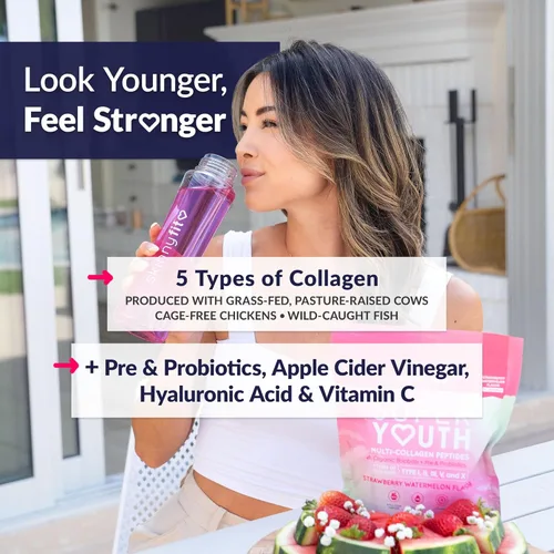Miniatura 2 de SkinnyFit - Colágeno Super Youth para Mujeres - Polvo de Péptidos de Multicolágeno - Probióticos, Fibra, Ácido Hialurónico - Sin OGM, Sin Gluten