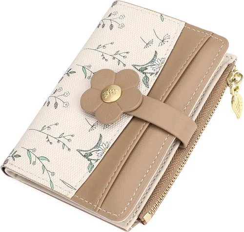 Miniatura 16 de GAEKEAO Billeteras pequeñas para mujer, con bloqueo RFID, plegable, de piel vegana, con bolsillo con cremallera, ventana de identificación