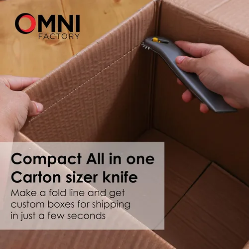 Miniatura 4 de Cuchilla de Cuchillo Utilitario Dimensionador de Cartón 2 en 1 - Redimensionar/Reducir Cajas de Envío de Cartón