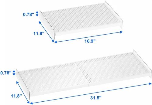 Miniatura 3 de Organizador de estantes de tensión de armario, estante de almacenamiento expandible de metal resistente, separador divisor para gabinete, armario