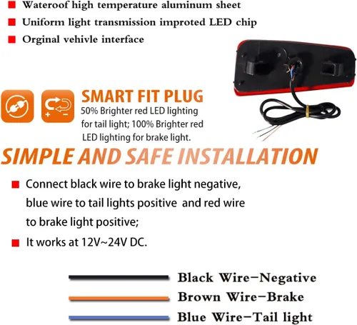 Miniatura 4 de ADIIL Reflector de parachoques trasero, luces de freno traseras LED rojas, luces antiniebla para 15-20 Subaru Outback Reflectores de parachoques