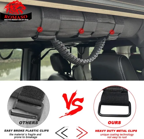 Miniatura 4 de ROMASO Asas de agarre para barra estabilizadora para Jeep Wrangler, Asa de agarre para Jeep Wrangler YJ TJ JK JL & Gladiator JT 1986-2025, Asas
