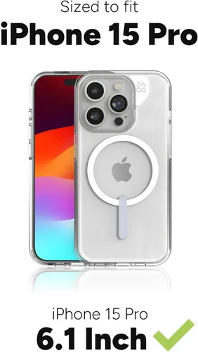 Miniatura 3 de ZAGG - Funda para iPhone 15 Pro de Palace de Cristal con cierre magnético transparente - Protección contra caídas (13 pies/4 m), grafeno duradero