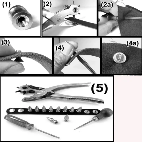 Miniatura 5 de RUBYCA 30 juegos de 0.354 in color negro plomizo bala cono de espiga de metal tornillo trasero DIY cuero-artesanía