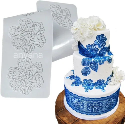 Sugar - Alfombrilla de silicona comestible con estampado de flores gigantes | Texture Fondant Impression, Gum Paste Decorating Mold, Cupcake Topper