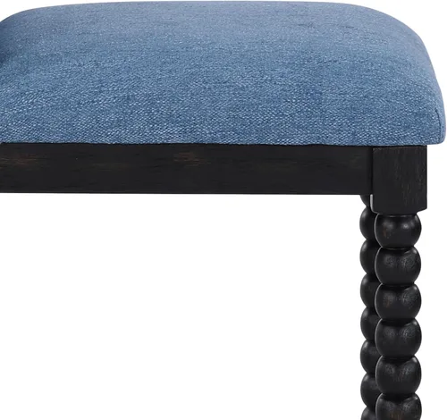 Miniatura 6 de DUHOME Taburete de mostrador de husillo con asiento acolchado de resorte, taburetes de bar de madera de granja de 26 pulgadas de altura