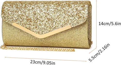 Miniatura 4 de Bolso de mano brillante para mujer, bolso de noche con cristales de estrás, bolso de noche con purpurina brillante para mujer, boda, fiesta, baile