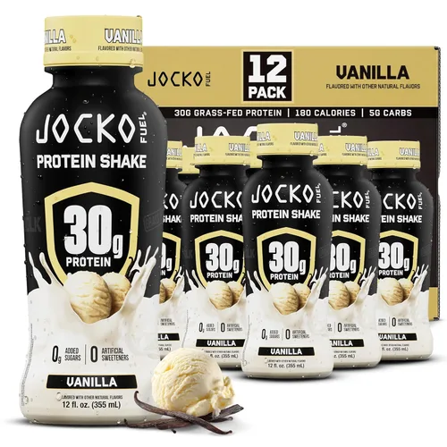Jocko Mölk 30g de batido de proteína a base de hierba, sin azúcar añadida, bebidas proteicas aptas para dieta KETO - Listo para beber 12 fl oz