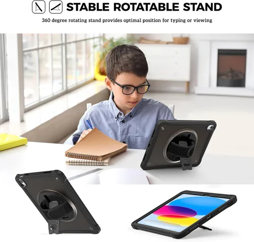 Miniatura 5 de ProCase Funda para iPad de 11ª generación A16 2025/iPad de 10.9 pulgadas 2022, resistente a prueba de golpes con correa de mano, protección