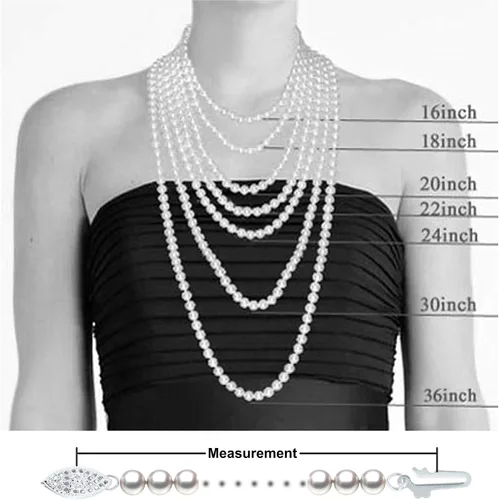 Miniatura 5 de Orien Jewelry Collares de perlas cultivadas de agua dulce multicolor de 0.197-0.354 in para mujeres 16-48 pulgadas de calidad AA