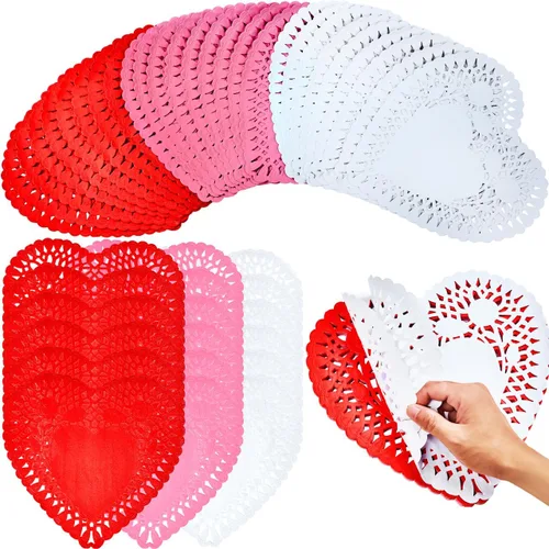 JOYIN 102 piezas de 10 pulgadas de corazón para el día de San Valentín, decoración de vajilla, actividades en el hogar, manualidades desechables de