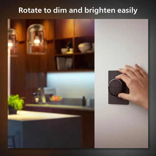 Miniatura 8 de Philips Hue (1) Interruptor de luz de esfera negra con (2) bombillas LED Smart 85W BR30, luz blanca y cambio de color ambiental de color, 1200 LM