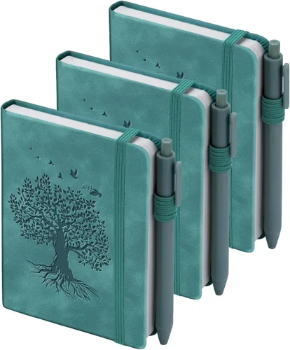 Miniatura 19 de 3 paquetes de cuadernos de bolsillo para diario, A6 pequeño, total 360 páginas, cuadernos para tomar notas, diarios para escritura, mini blocs