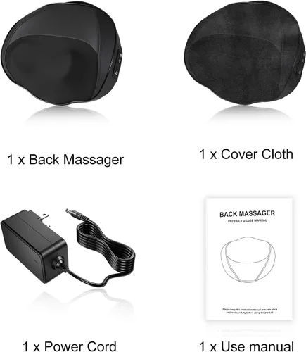 Miniatura 7 de LEERCON Masaje de espalda amasamiento almohada de masaje Shiatsu masajeador para cuello, hombros, cintura para alivio total del cuerpo