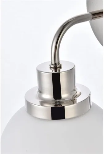 Miniatura 5 de Hanson - Aplique de baño de metal con 1 luz en níquel pulido y esmerilado