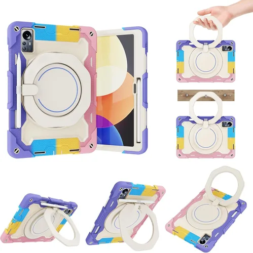 Miniatura 11 de Funda de silicona para tablet Xiaomi Mi Pad 5 Pro de 12.4 pulgadas, a prueba de golpes con soporte para lápices, correa para el hombro, soporte