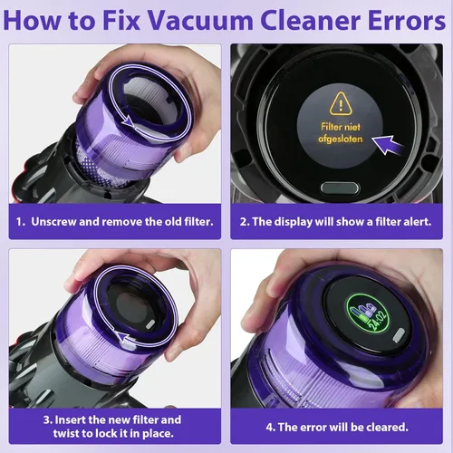 Miniatura 5 de Lemige Paquete de 2 piezas de repuesto para filtro de vacío V9 SV18 para Dyson V9 Motorbar SV18 Digital Slim Aspiradora inalámbrica, para filtro