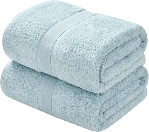Miniatura 15 de Aibaser Toallas de baño, 27 x 54 pulgadas, naturales, ultra absorbentes, para baño, viajes, gimnasio, ducha y spa (juego de 6 piezas) (azul)
