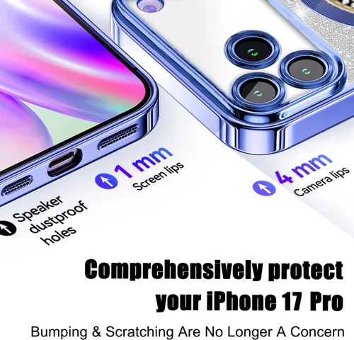 Miniatura 108 de Misscase Funda magnética con purpurina para iPhone 11 compatible con MagSafe, protección completa, delgada, a prueba de golpes, antiarañazos
