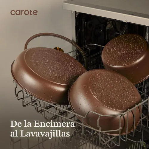 Miniatura 7 de CAROTE Juego de 21 ollas y sartenes, juego de utensilios de cocina antiadherentes, mango desmontable, juegos de utensilios de cocina de inducción