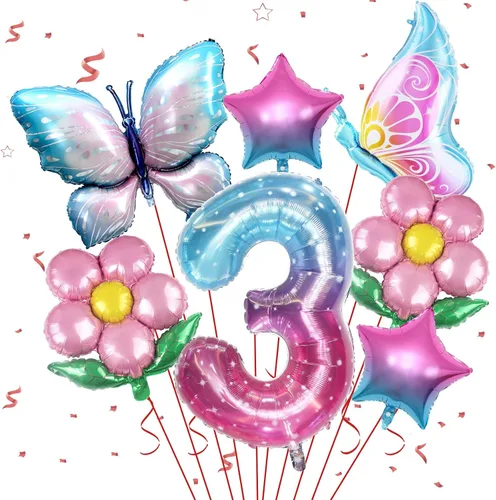 Miniatura 11 de Decoraciones de cumpleaños de sirena para la 7ª niña, kit de globos rosa y azul, globos de cola de mar para niñas, fiesta de sirena, baby shower
