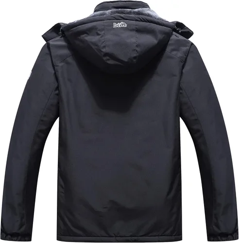 Miniatura 2 de Pooluly - Chaqueta impermeable de invierno, esquí, snowboard, para hombre, con capucha, rompevientos.