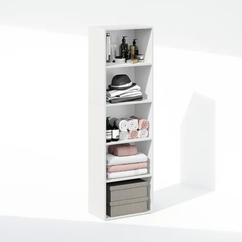 Miniatura 4 de Furinno Reed - Organizadores y almacenamiento de armario, organizador de armario de 5 niveles, estante abierto, para armario, dormitorio, sala
