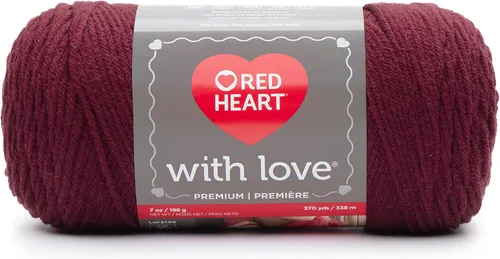 Miniatura 2 de Red Heart with Love Berry - Hilo rojo – Paquete de 3 unidades de 6.98 oz/7 onzas – Acrílico – 4 medianos (peinado) – 370 yardas – Tejido/ganchillo