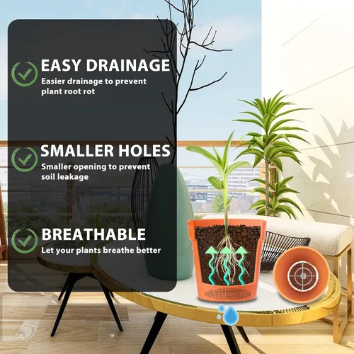 Miniatura 4 de Mozeat Lens 5pcs negro rectangular 11.8* 7.8 pulgadas malla maceta agujero malla almohadilla de malla para plantas de interior y exterior