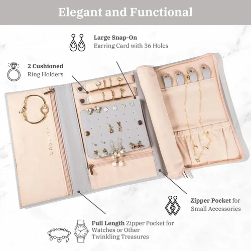 Miniatura 3 de Joyero de viaje personalizado con inicial, regalos personalizados con monograma para mujeres, regalos de propuesta de dama de honor, organizador