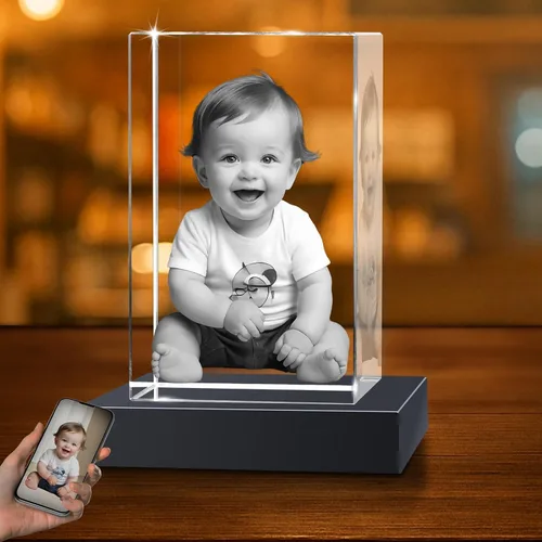 Miniatura 2 de Regalos de fotos de cristal 3D personalizados con grabado láser 3D, marcos de fotos personalizados, aniversario, cumpleaños, boda, regalo Retrato