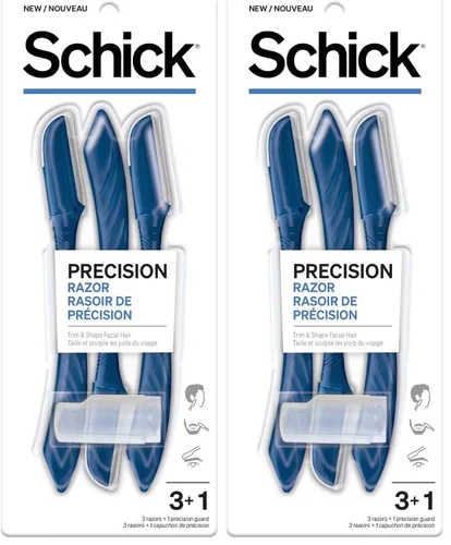 Miniatura 10 de Schick Maquinilla de afeitar de precisión para hombres, maquinilla de afeitar para bordes, afeitadoras desechables, 3 unidades (paquete de 1)