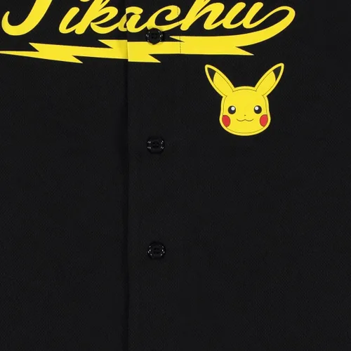 Miniatura 5 de Pokemon Camiseta de béisbol Pikachu para hombre, Pikachu Charizard Pokeball de malla con botones