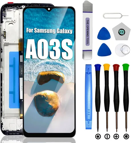 Para Samsung Galaxy A03S A037u [versión de EE. UU.] Reemplazo de pantalla con marco, para Samsung 6.5 pulgadas A03S A037u A037u1 Pantalla LCD