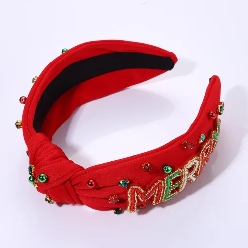 Miniatura 2 de mokkia Diadema de Navidad para Mujeres Accesorios de Navidad Lazo de Navidad Reno Copo de Nieve Diadema Rojo Verde Joyería con Perlas y Pedrería