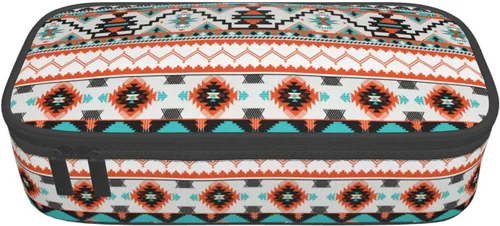 Miniatura 9 de Estuche organizador de lápices tribal étnico azteca de gran capacidad, papelería con cremallera, suministros escolares, bolsa para lápices