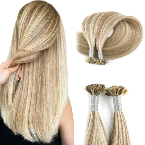 Miniatura 23 de ABH AMAZINGBEAUTY HAIR Extensiones de cabello rizado liso para mujeres negras con punta en I, cabello humano, punta en I, Remy, 50 mechones, punta