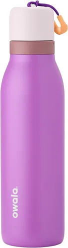 Miniatura 24 de Botella de agua aislada con tapa Twist de acero inoxidable Owala FreeSip con pajita para deportes y viajes, sin BPA, 24 onzas, Angel Food Cake