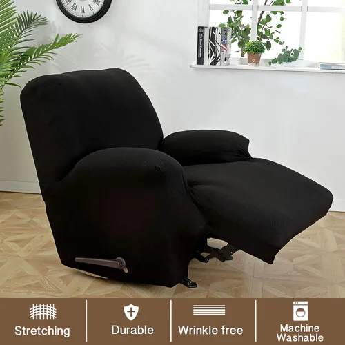 Miniatura 2 de MarCielo Funda elástica para sillón reclinable, 1 pieza, funda para sofá, funda para silla de muebles (negro)