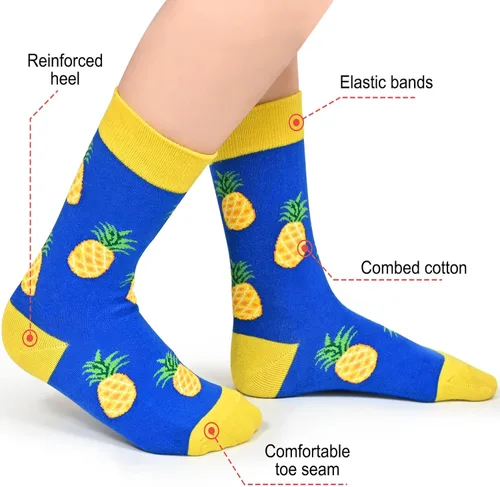 Miniatura 3 de Dsia Zamur Calcetines altos para niños y niñas, paquete de 4 a 6 unidades + caja de regalo, novedosos calcetines de pantorrilla coloridos para niños