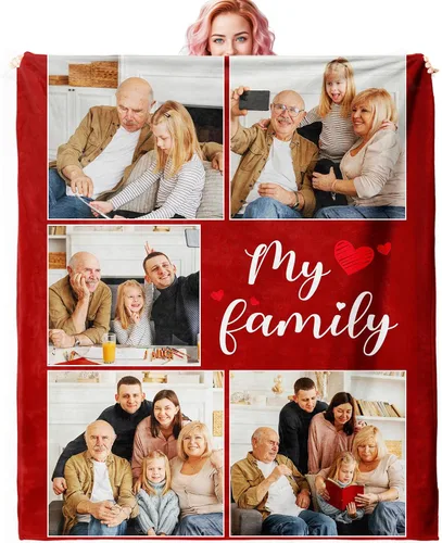 Miniatura 29 de Manta personalizada con fotos para mamá de hija, hijo, niños, marido, manta personalizada con foto, regalos para la mejor mamá del mundo, mantas