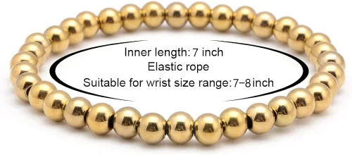 Miniatura 3 de Pulsera elástica de cuentas de acero inoxidable