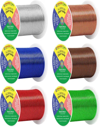 Miniatura 380 de Mandala Crafts - Alambre de aluminio anodizado de 8 calibre para hacer joyas - 9.75 m de alambre flexible negro colorido - Flexible para bonsái