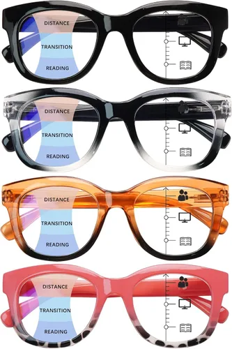 Miniatura 8 de Lentes de lectura progresivas con multienfoque estilo Oprah para mujeres, lectores de computadora con bloqueo de luz azul y bisagra de resorte