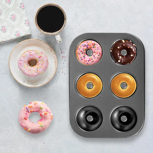 Miniatura 3 de Shudyear Molde para hornear de acero al carbono antiadherente para donas caseras y postres, 2
